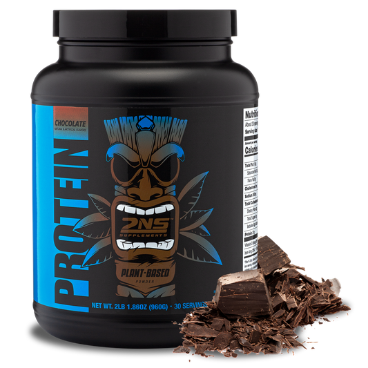 Plant-Based Protein, Chocolate | Transparent Background w/ Chocolate Chunks | Second Nature Protein Powder | Cocoa Pre Workout | Chocolate Pre Workout Powder