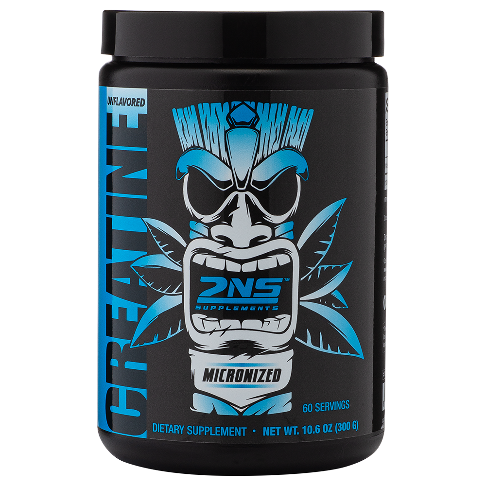 Front of Container - 2NS Creatine: Unflavored & Micronized Powder, 60 Servings. 2NS is the best solution for flavorless creatine!