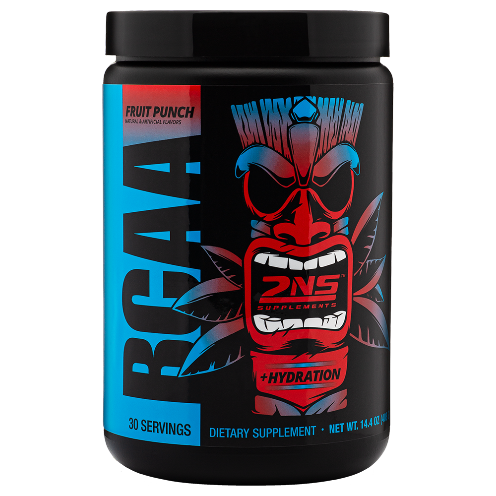 Front of Container - 2NS BCAA Drink | Fruit Punch Powder Recovery Drink, 30 Servings