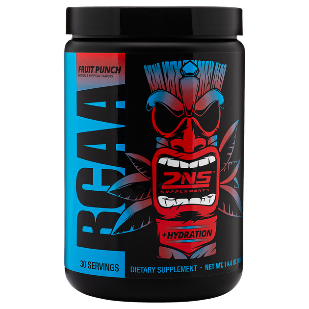 Front of Container - 2NS BCAA Drink | Fruit Punch Powder Recovery Drink, 30 Servings