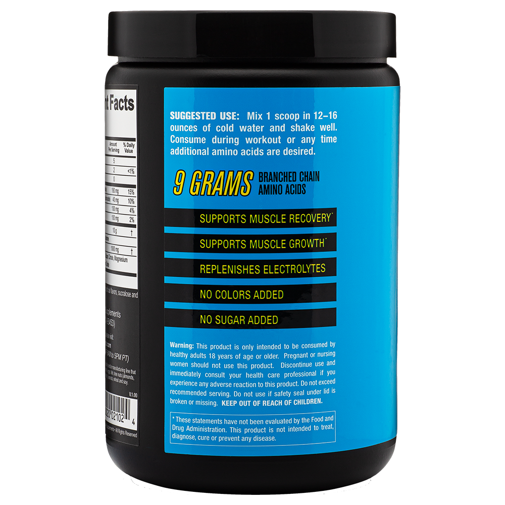 Back of Container - 2NS BCAA Drink | Lemonade Powder Recovery Drink, 30 Servings