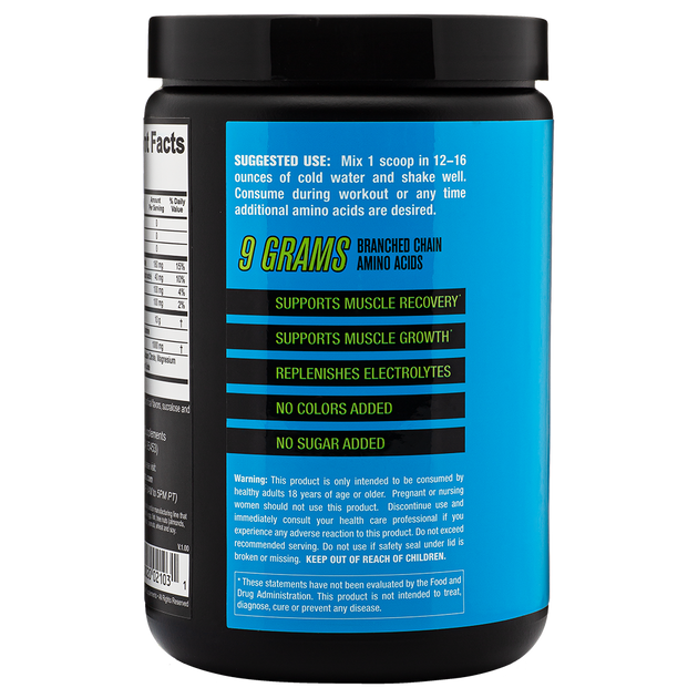 Back of Container - 2NS BCAA Drink | Honeydew Powder Recovery Drink, 30 Servings