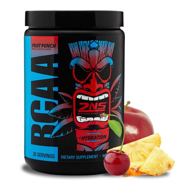 2NS BCAA Drink | Fruit Punch Powder Recovery Drink, 30 Servings